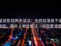 星辰影视两步读法：先抓段落是不是跳层，再补上单位标注（读完更清楚）