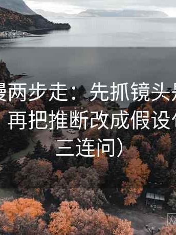 樱花动漫两步走：先抓镜头是不是只给一面，再把推断改成假设句（像做三连问）