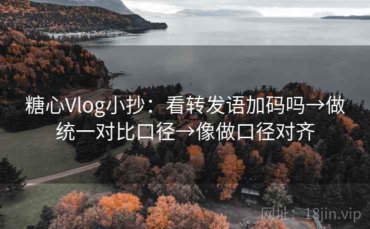糖心Vlog小抄：看转发语加码吗→做统一对比口径→像做口径对齐
